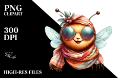 Boho Bee Portrait Silk Scarf | Sublimation Clipart Product Image 2