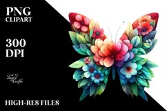 Abstract Frame Vibrant Butterfly PNG Product Image 3