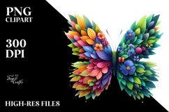 Abstract Frame Vibrant Butterfly PNG Product Image 1