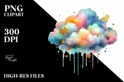 Colorful Watercolor Cloud Foil Drips Product Image 3