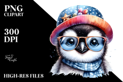 Cute Baby Penguin with Punk Look, High-Res PNG Product Image 2