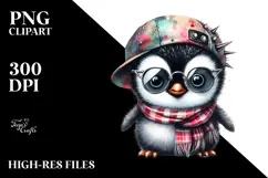 Baby Penguin with Punk Look PNG Product Image 2