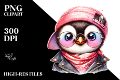 Cute Baby Penguin with Punk Look, Premium PNG Product Image 2
