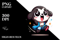 Cute Cartoon Reaper Jumping, PNG Product Image 2