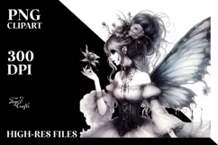 Washed Gothic Fairy | Watercolor Clipart Product Image 3