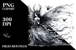 Washed Gothic Fairy | Watercolor Clipart Product Image 3