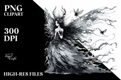 Washed Gothic Fairy | Watercolor Clipart Product Image 3