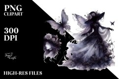 Washed Gothic Fairy | Watercolor Clipart Product Image 3