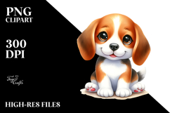Cute Beagle with Big Eyes PNG Product Image 2