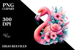 Vibrant Flamingo Watercolor Product Image 1