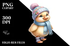 Funny Baby Duck with Huge Eyes PNG Product Image 2