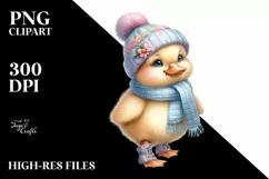 Funny Baby Duck with Huge Eyes PNG Product Image 3