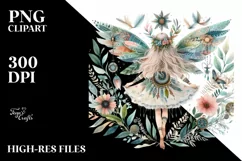 Detailed Boho Fairy | Watercolor Clipart Product Image 3