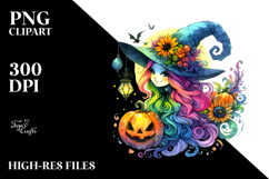 Witch Drawing, Vibrant PNG Product Image 2