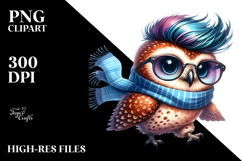 Cute Baby Owl Running PNG Product Image 2