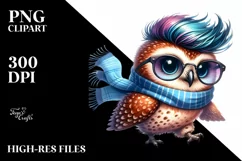 Cute Baby Owl Running PNG Product Image 3