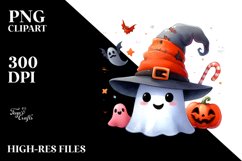 Funny Watercolor Halloween Hat Clipart Product Image 1