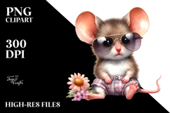Sitting Baby Mouse with Sunglasses | Sublimation | Clipart Product Image 2