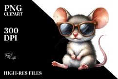 Sitting Baby Mouse with Sunglasses | Sublimation | Clipart Product Image 2