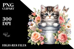 Cute Baby Cat with Big Eyes PNG Product Image 2
