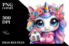 Cute Baby Unicorn with Tiny Hose PNG Product Image 2