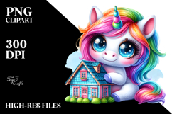 Cute Baby Unicorn with Tiny Hose PNG Product Image 2