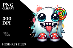 Adorable Ghost with Lollipop PNG Product Image 2