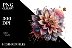 Abstract Dahlia with Golden Insertions, Transparent PNG Product Image 2
