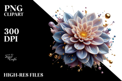 Abstract Dahlia with Golden Insertions, Transparent PNG Product Image 2