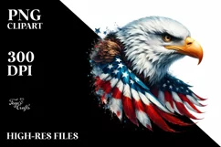 Patriotic Bald Eagle USA Colors Watercolor Product Image 3