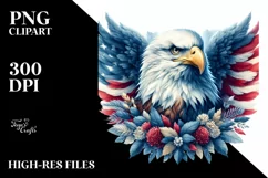 Patriotic Bald Eagle USA Colors Watercolor Product Image 3