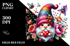 Cute Valentines Gnome Heart PNG Product Image 2