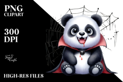 Funny Watercolor Panda in Spider Web | Sublimation | Clipart Product Image 2