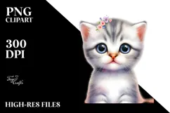 Watercolor Christmas Cat, Transparent PNG Product Image 2