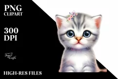 Watercolor Christmas Cat, Transparent PNG Product Image 3