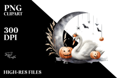 Swan Dressed for Halloween, PNG Product Image 2