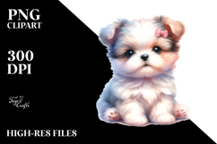 Baby Dog Tennis Play | Sublimation Clipart Product Image 2
