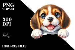 Funny Baby Beagle Watercolor Clipart Product Image 3