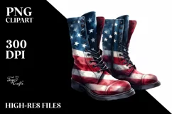 USA Color Boots Watercolor | Sublimation Clipart Product Image 3