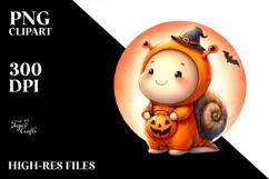 Cute Baby Snail Halloween PNG Product Image 2