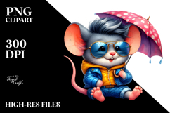 Cute Baby Mouse Raincoat PNG Product Image 2