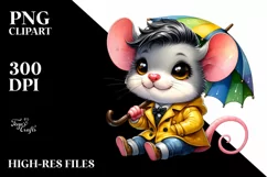 Cute Baby Mouse with Cool Haircut PNG Product Image 3