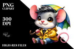 Cute Baby Mouse with Cool Haircut PNG Product Image 2