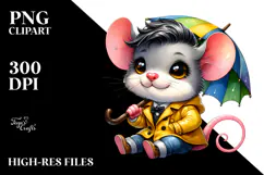 Cute Baby Mouse with Cool Haircut PNG Product Image 2
