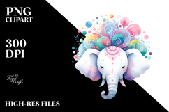 Summer Elephant Baby Watercolor Wimsical Clipart Product Image 2