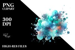 Colorful Cyan Watercolor Particles Product Image 1