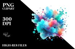 Colorful Cyan Watercolor Particles Product Image 3