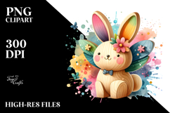 Colorful Wooden Bunny, Transparent PNG Product Image 2
