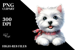 Baby West Highland White Terrier with Big Eyes PNG Product Image 2
