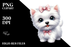 Baby West Highland White Terrier with Big Eyes PNG Product Image 2
